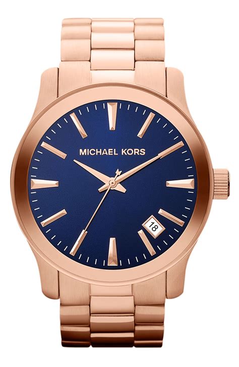 michael kors blue leather strap watch|ladies Michael Kors watches sale.